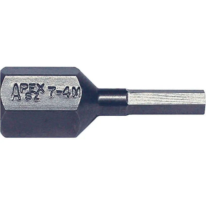 APEX-TOOLS SZ-7-4MM Einsatzbit Sechskant 7/16 Zoll Schaft 7/8 Zoll Länge