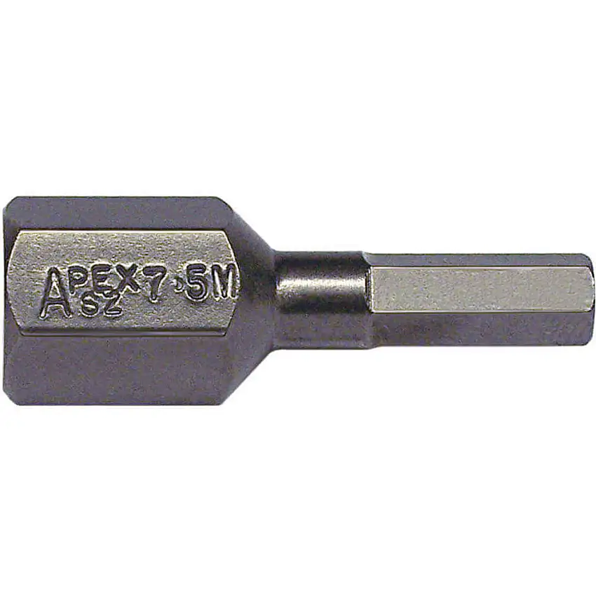 APEX-TOOLS SZ-7-5MM Einsatzbit Sechskant 7/16 Zoll Schaft 7/8 Zoll Länge