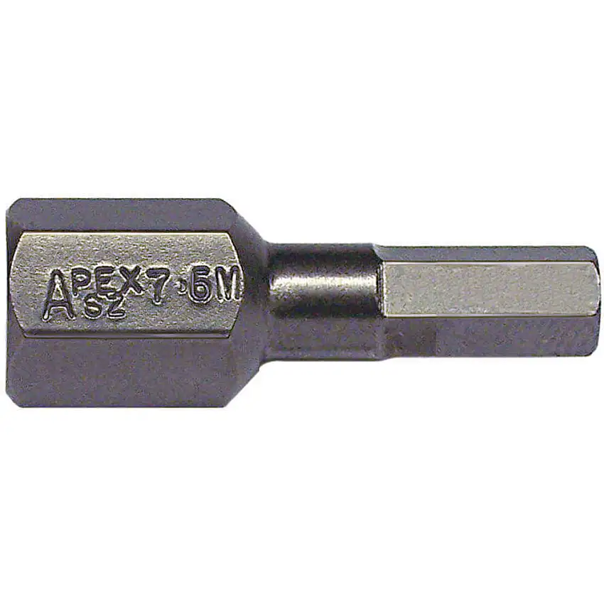 APEX-TOOLS SZ-7-6MM Einsatzbit Sechskant 7/16 Zoll Schaft 7/8 Zoll Länge