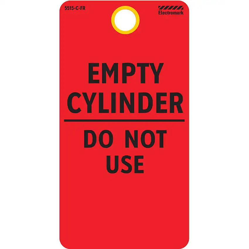 ELECTROMARK  5515CFR Etikett für leeren Zylinder, rot