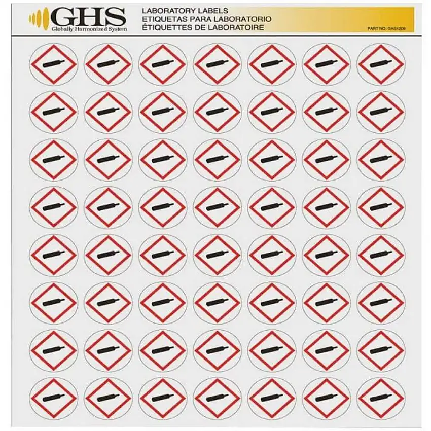 GHS SAFETY GHS1209 Etikett aus Glanzpapier für Gasflasche