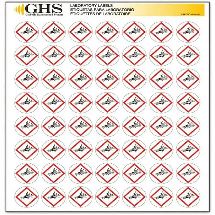 GHS SAFETY GHS1210 Etikett „Explosive Bombe“ Glanzpapier