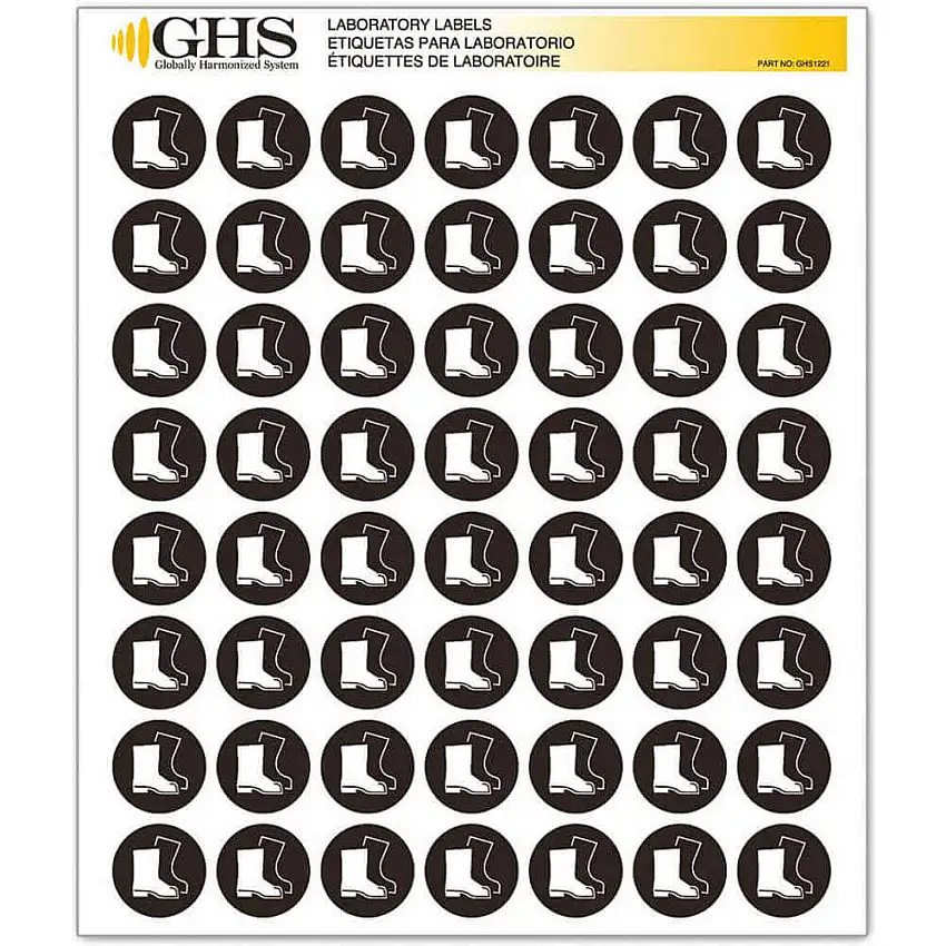GHS SAFETY GHS1221 Etiketten Glanzpapier Stiefel
