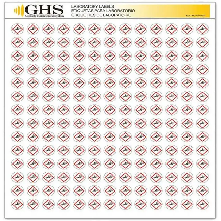 GHS SAFETY GHS1227 Etikett Glanzpapier Explodierende Bombe