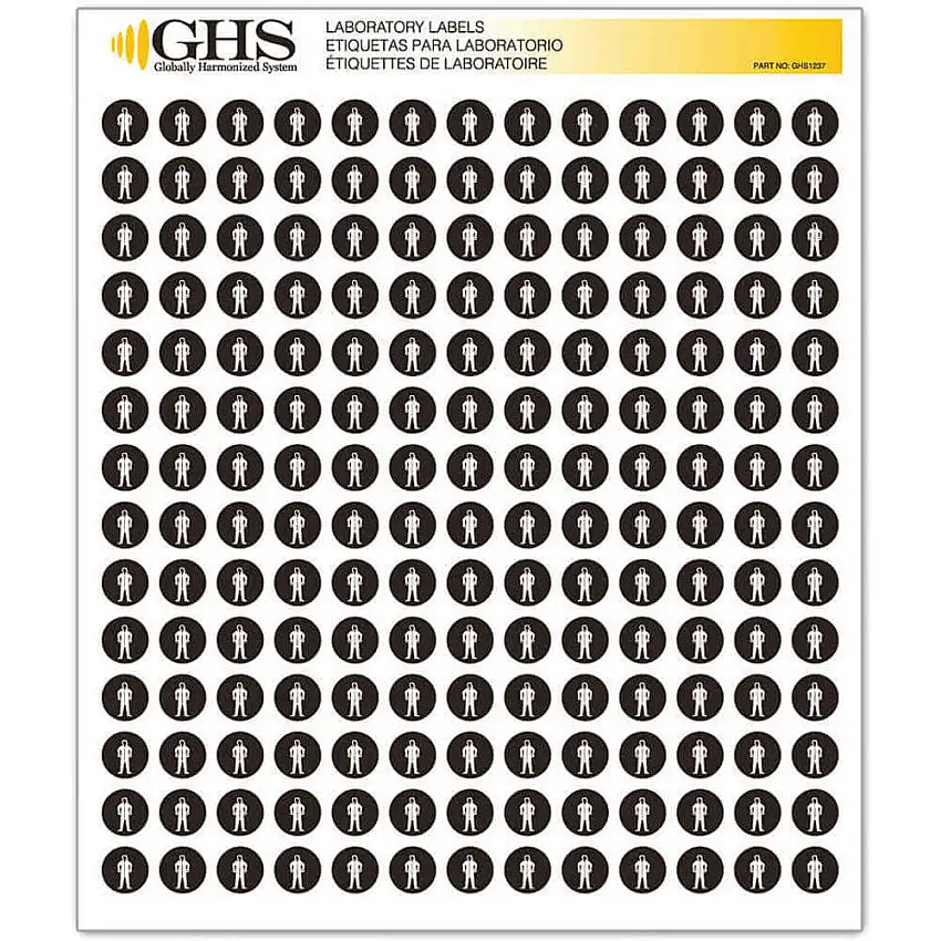 GHS SAFETY GHS1237 Etikett Ganzkörperanzug Glanzpapier