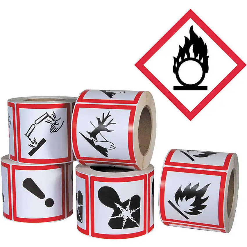 GHS SAFETY GHS1257 Piktogramm-Etikett Schwarz/Rot Glänzend