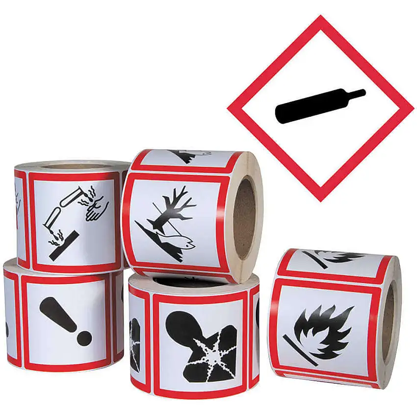 GHS SAFETY GHS1258 Piktogramm-Etikett Schwarz/Rot Glänzend
