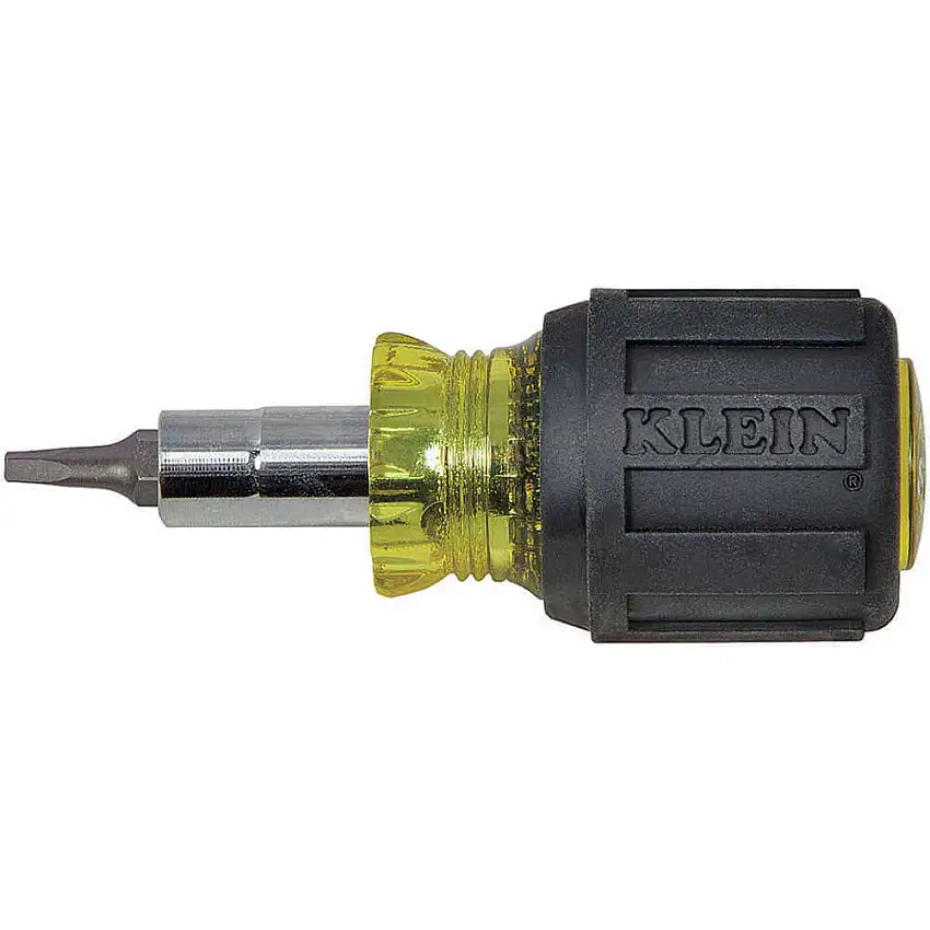 KLEIN TOOLS STUBBY MULTI-BIT SCRDRV SQUARE RECESS Multi-Bit-Schraubendreher, 6 in 1, Größe 3-1/4 Zoll