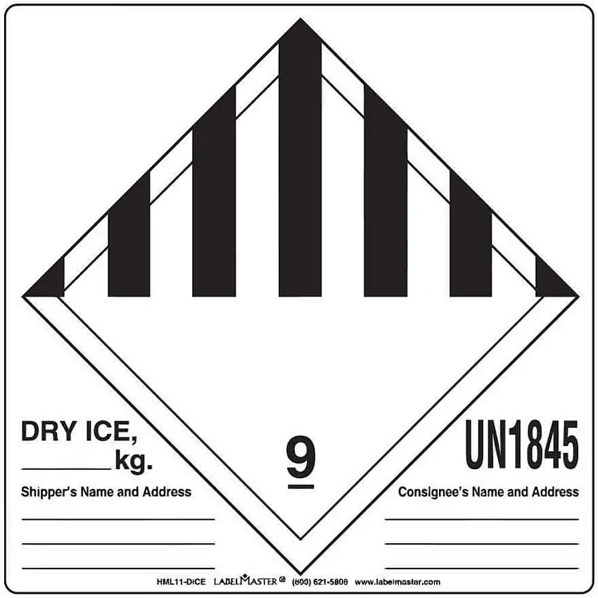 LABELMASTER HML11-DICE Trockeneis-Etikett, blanko, 6 Zoll x 6 Zoll, Papier, 500