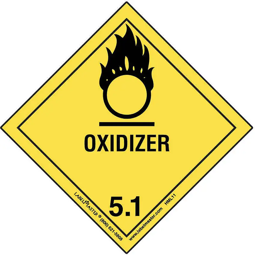 LABELMASTER HML11C Oxidationsmittel-Etikett, 100 mm x 100 mm, Papier, 100 Etiketten