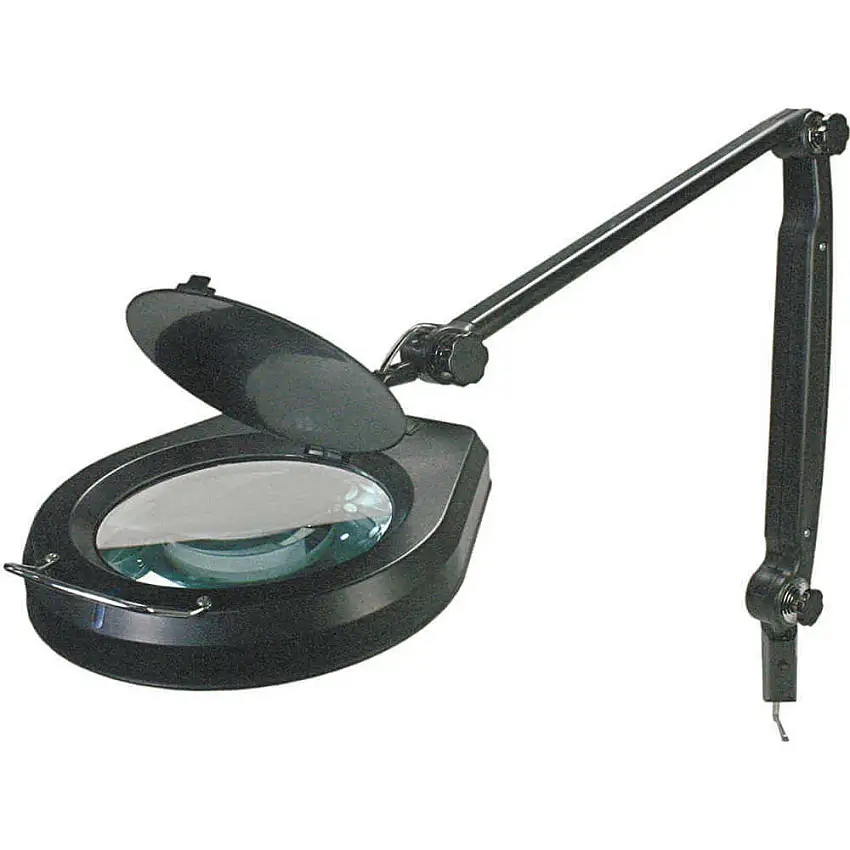 LUMAPRO 10C906 Übergroße runde LED-Lupenlampe, schwarz