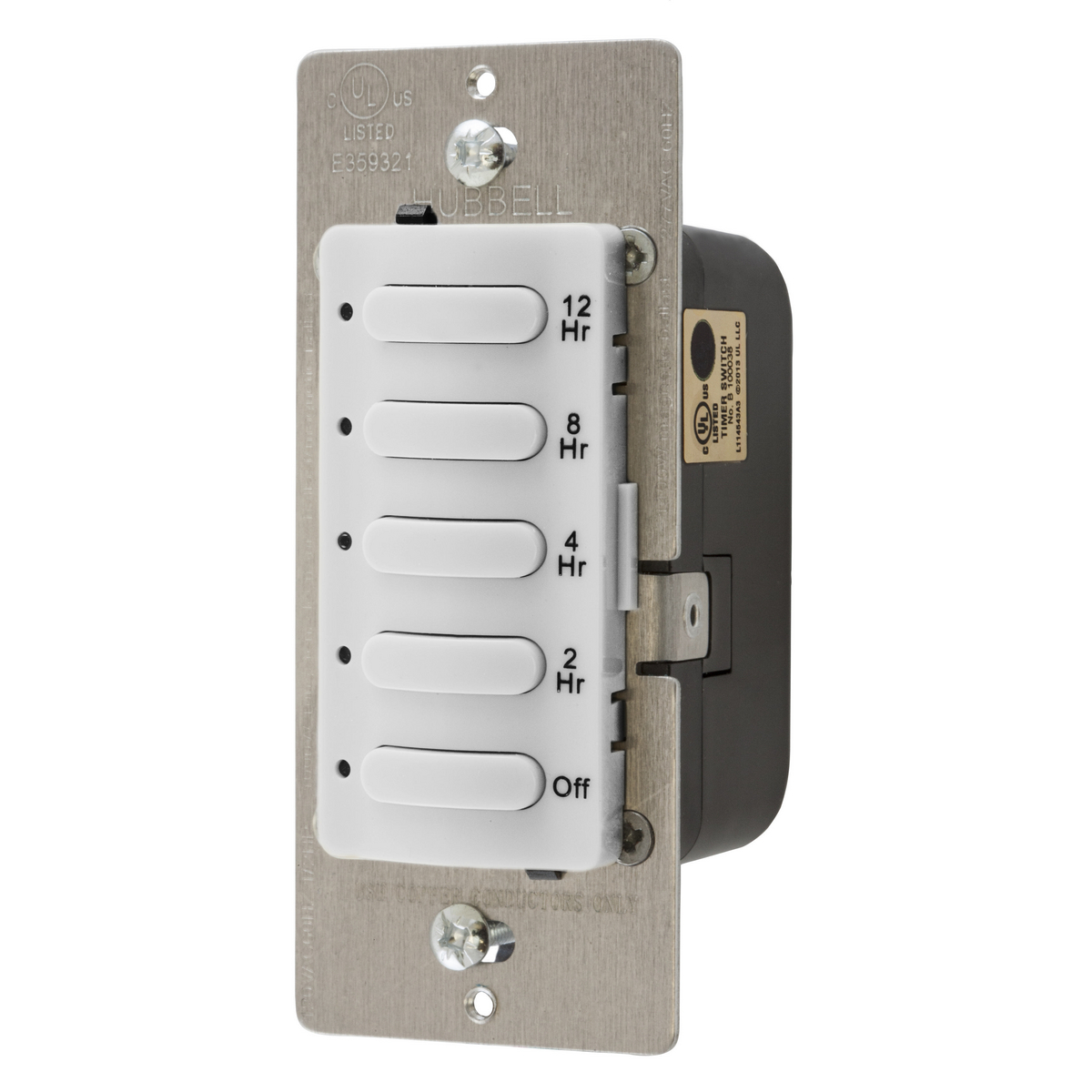 HUBBELL - BRYANT DT5012W Zeitschaltuhr, einpolig, 8.3 A, 120/277 VAC, 12 Stunden Verzögerungszeit, weiß