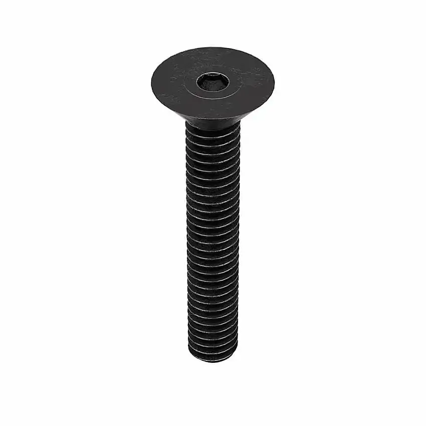 KERR LAKESIDE  8C100KFC Innensechskantschraube, Gewindegröße 8-32, flach, 1 Zoll lang, 0.112 Zoll Kopfhöhe, schwarz oxidiert